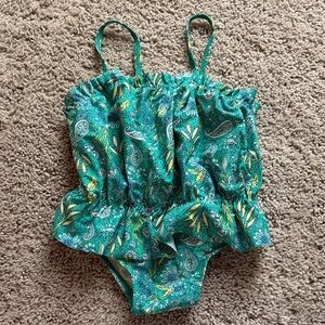 Green Paisley Baby Bathing Suit